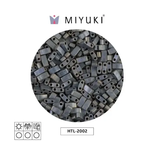 [10719] Miyuki half tila 5x2.3x1.9mm HTL2002 mate metalizado plateado gris x 50g