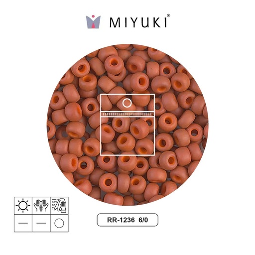 [03187] Mostacilla Miyuki rocalla 6/0 RR1236 matte opaque terra cotta x 10g