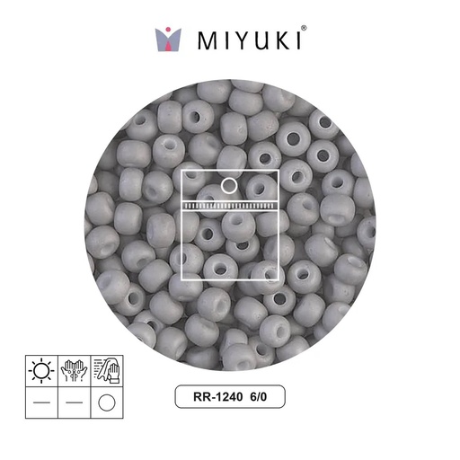 [20543] Mostacilla Miyuki rocalla 6/0 RR1240 matte opaque gray x 10g