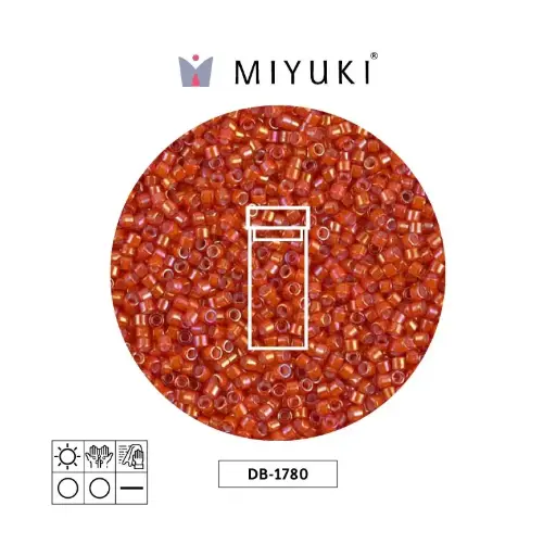 [19993] Miyuki delica 11/0 DB1780 white lined flame red AB x 3g