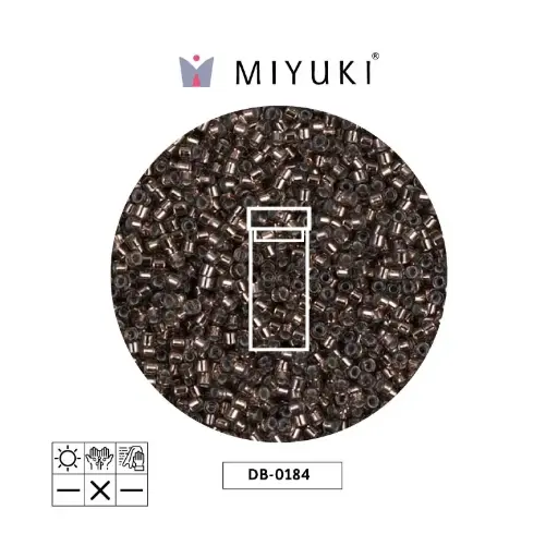[21088] Miyuki delica 11/0 DB0184 plateado forrado oscuro taupe x 3g