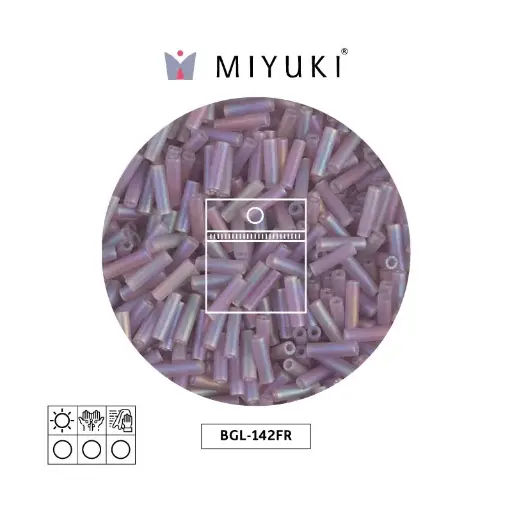Miyuki bugle 6mm BGL0142FR mate transparente ahumado morado AB x 25g