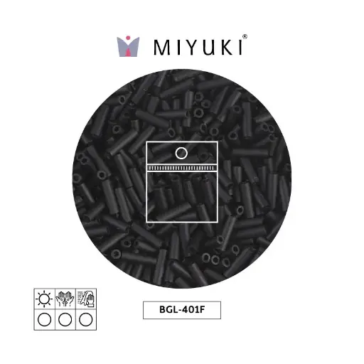 Miyuki bugle 6mm BGL0401F mate negro x 25g