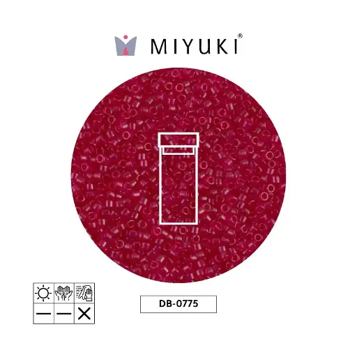 [00229] Miyuki delica 11/0 DB0775 frosted transparent scarlet x 3g