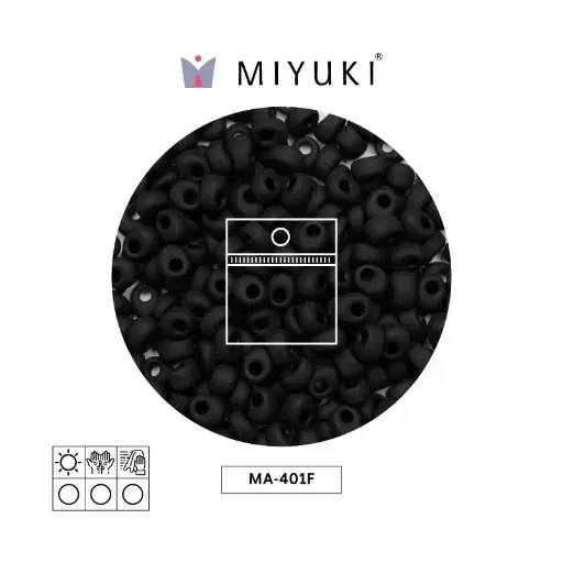Miyuki magatama 4mm MA0401F opaco mate negro x 25g