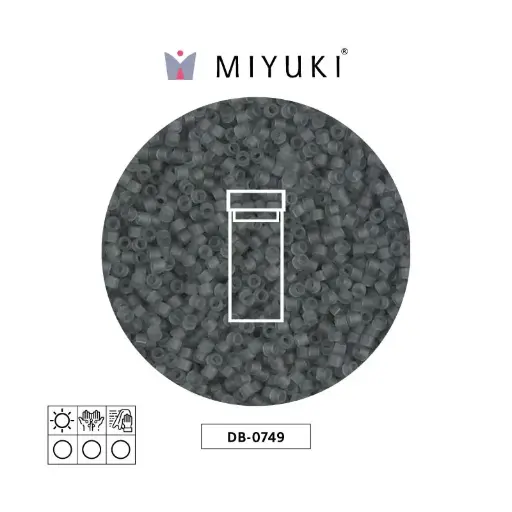 [20857] Miyuki delica 11/0 DB0749 mate transparente gris x 3g