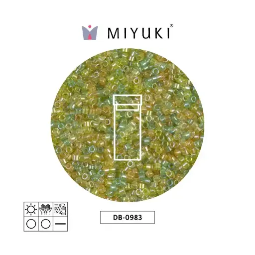 [21999] Miyuki delica 11/0 DB0983 saparkling forrado lemon verde mix x 3g