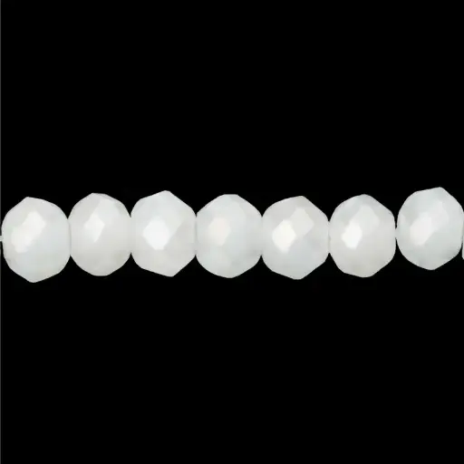 [12185] Murano rondela facetada 3mm blanco  x 110unds