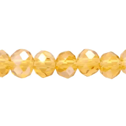 [22187] Murano rondela facetada 4mm amarillo cristal x 125und