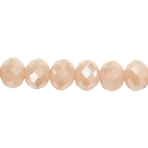 [12870] Murano rondela facetada 6mm crema mat 86AB x aprox 80unds