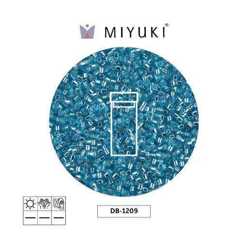 [20390] Miyuki delica 11/0 DB1209 plateado forrado ocean azul x 3g