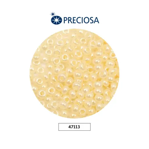 [24210] Mostacilla checa preciosa 6/0 4mm 47113 beige claro perlado x 50g