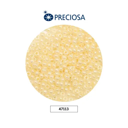 [16078] Mostacilla checa preciosa 8/0 3mm 47113 beige claro perlado x 50g
