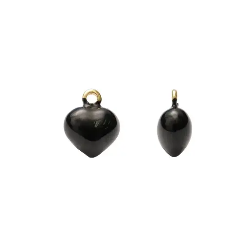 [07135] Dije esmaltado negro corazon 12mm W09919A10Y x und