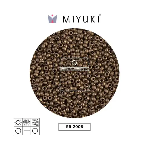 [16658] Mostacilla Miyuki rocalla 11/0 RR2006 mate metalizado oscuro bronce x 25g