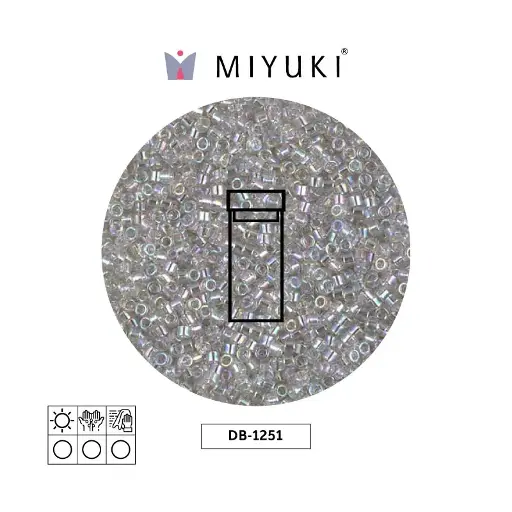 [19808] Miyuki delica 11/0 DB1251 transparente gris niebla AB x 3g