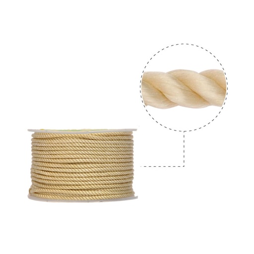 [21410] Cordon milan 3mm 735 beige x rollo 21yd