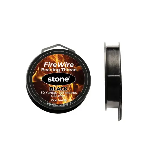 [14439] Hilo nylon firewire stone 0.12mm negro x 50yd