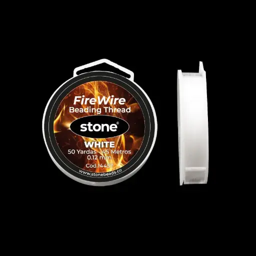[14437] Hilo nylon firewire stone 0.12mm blanco x 50yd