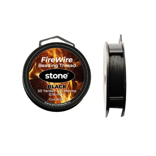 [16745] Hilo nylon firewire stone 0.16mm negro x 50yd