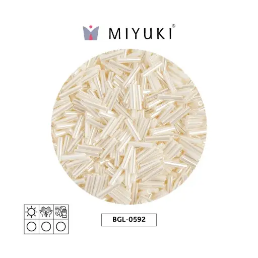 [32304] Miyuki bugle 3mm BGL0592 antique marfil perla Ceylon perlado x 250g