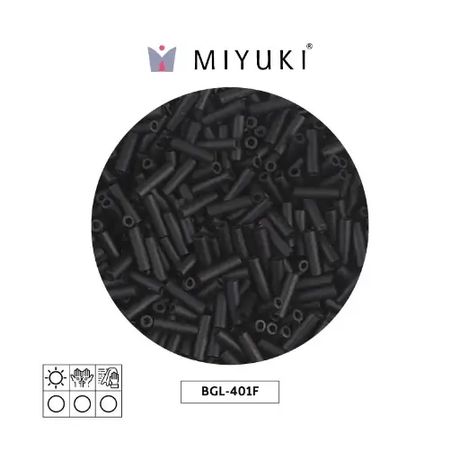 [18232] Miyuki bugle 6mm BGL0401F mate negro x 250G