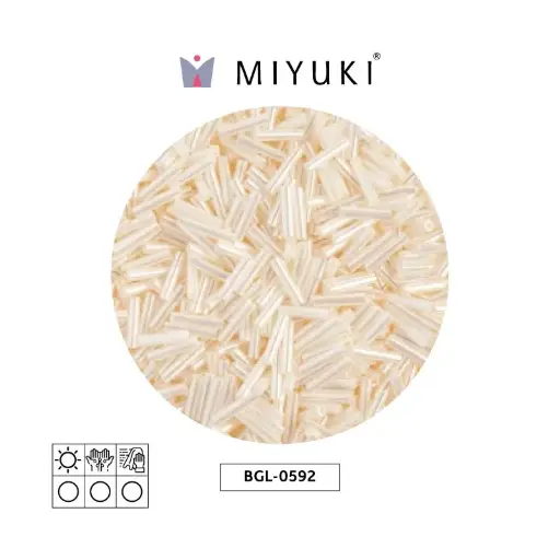 [03955] Miyuki bugle 6mm BGL0592 antique ivory pearl ceylon x 250g