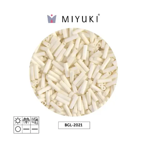 [13518] Miyuki bugle 6mm BGL2021 matte opaque cream x 250G