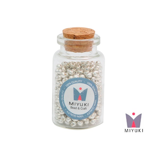 [16633] Miyuki drop beads 3.4mm DP1051 galvaniz plateado x 25g