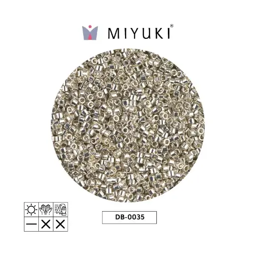 [03961] Miyuki delica 11/0 DB0035 galvanizado plateado x 50gr