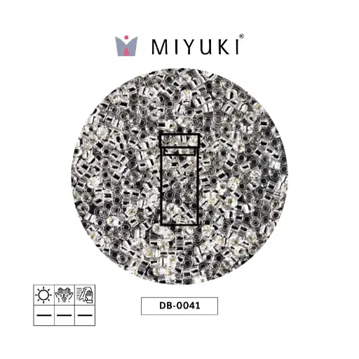 [15348] Miyuki delica 11/0 DB0041 plateado forrado cristal x 3g
