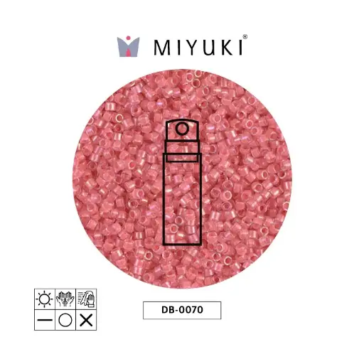 Miyuki delica 11/0 DB0070 coral lined rystal luster x 10g
