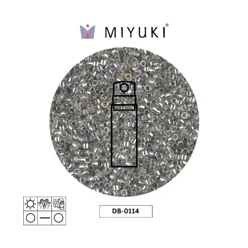 [07257] Miyuki delica 11/0 DB0114 transparente plateado gris dorado lusterr x 10g