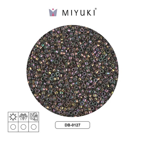 [28050] Miyuki delica 11/0 DB0127 tr verde goldlust x 250g
