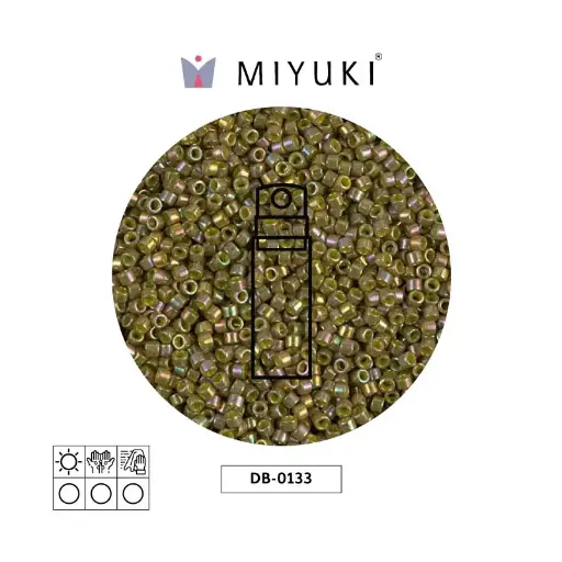 [28202] Miyuki delica 11/0 DB0133 opaco dorado verde oliva lusterr x 10g