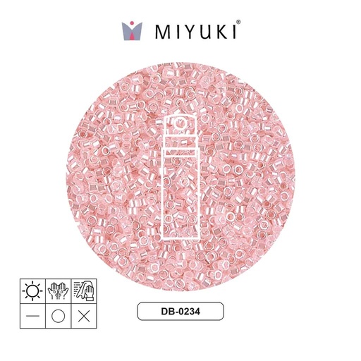 [27389] Miyuki delica 11/0 DB0234 bebé rosado Ceylon perlado x 10g