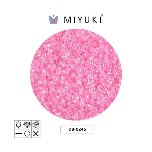 [28746] Miyuki delica 11/0 DB0246 oscuro algodón caramelo rosado Ceylon perlado x 50g