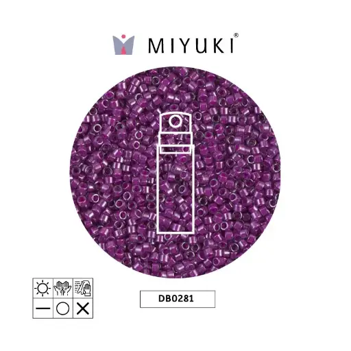 [12820] Miyuki delica 11/0 DB0281 fucsia forrado cristal lusterr x 10g
