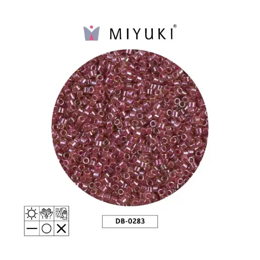 [28422] Miyuki delica 11/0 DB0283 cranberry lined peridot luster x 50g