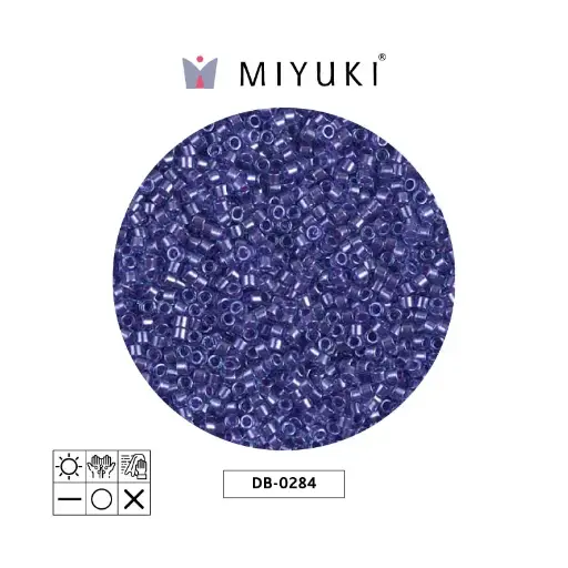 [23965] Miyuki delica 11/0 DB0284 sparkling morado forrado azul lusterr x 50g