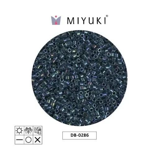 [21408] Miyuki delica 11/0 DB0286 midnight blue lined aqua AB x 50g