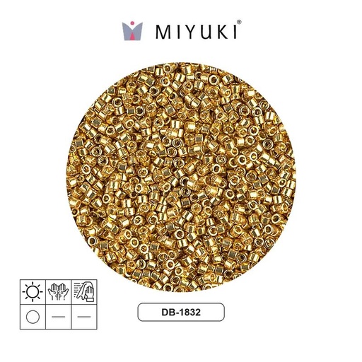 [29159] Miyuki delica 11/0 DB1832 galvanizado dorado Duracoat x 500g