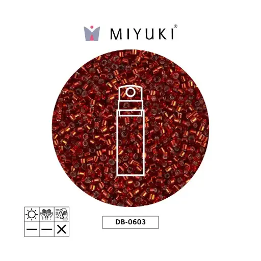 [17294] Miyuki delica 11/0 DB0603 plateado forrado brick rojo x 10g