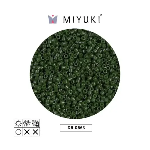 [28526] Miyuki delica 11/0 DB0663 opaco verde x 50g