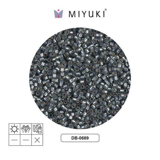 [28417] Miyuki delica 11/0 DB0689 froste silver lined moss green x 50g