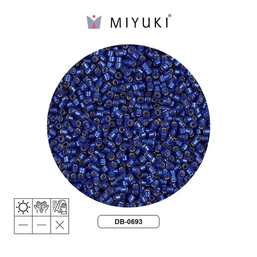 [27779] Miyuki delica 11/0 DB0693 frosted silver lined dusk blue x 50g