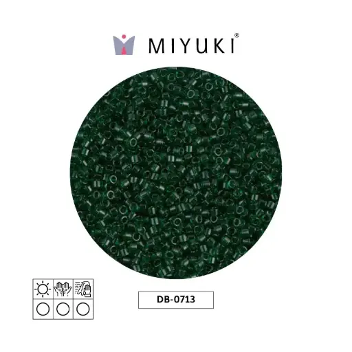 [06074] Miyuki delica 11/0 DB0713 transparente oscuro verde x 50g