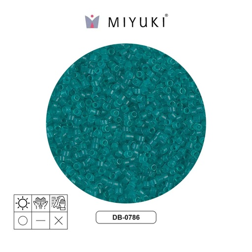 [22480] Miyuki delica 11/0 DB0786 frosted transparent teal x 50g