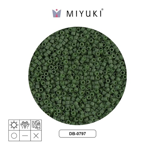 [28423] Miyuki delica 11/0 DB0797 mate opaco jade verde x 50g