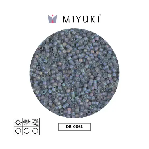 [27201] Miyuki delica 11/0 DB0863 mate tran gris AB x 50g
